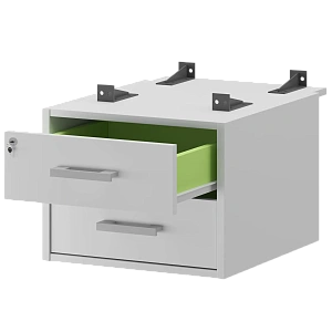 Тумба подвесная для столов на м/каркасе гл.730 мм Protech АМТ2-02Ц.73 Белый фото