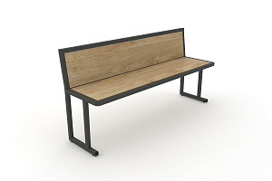 Скамья учебная трёхместная DESK DK-1500L Тиквуд Светлый / Антрацит металл фото