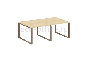 Стол переговорный (2 столешницы) METAL SYSTEM STYLE БО.ПРГ-2.1 Акация Лорка / Мокко металл фото