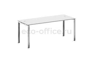 Стол рабочий руководителя METAL SYSTEM DIRECT БП.СРР-5.7 Белый / Нержавеющая сталь фото