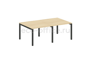 Стол переговорный (2 столешницы) METAL SYSTEM QUATTRO 5x5 50БП.ПРГ-2.1 Акация Лорка / Антрацит металл фото