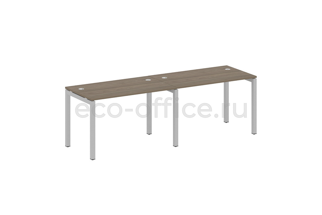 Рабочая станция на 2 рабочих места METAL SYSTEM QUATTRO 5x5 50БП.СМ-2.2 Вяз Благородный / Серый металл  стоимость
