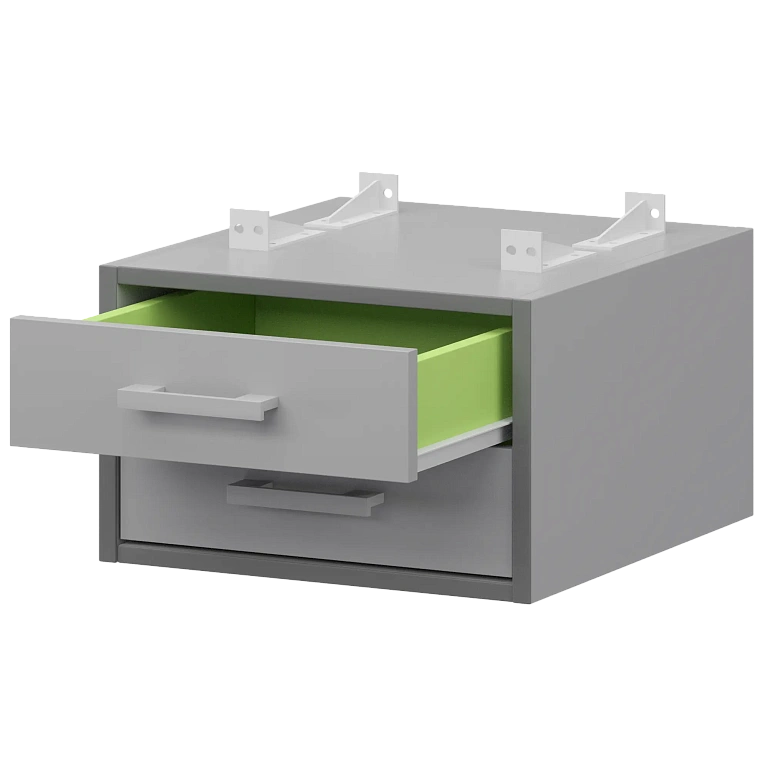 тумба подвесная для столов на м/каркасе гл.600 мм protech амт2-02.60 серый/белый фото