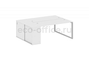 Рабочая станция с опорным шкафом-купе METAL SYSTEM STYLE БО.РС-СШК-1.4 Белый / Серый металл фото