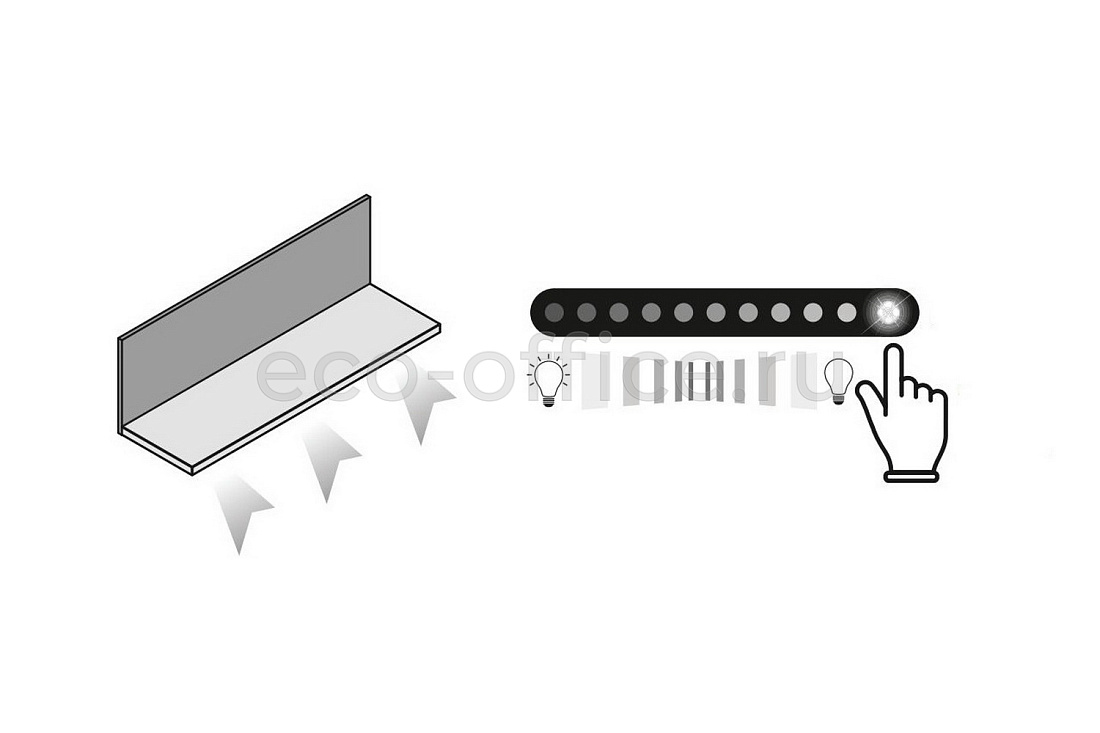 Полка настенная открытая с LED лампой﻿﻿﻿﻿﻿﻿﻿﻿﻿﻿﻿﻿﻿ (меламин) ELITE 174339 Light Poplar / Black  стоимость