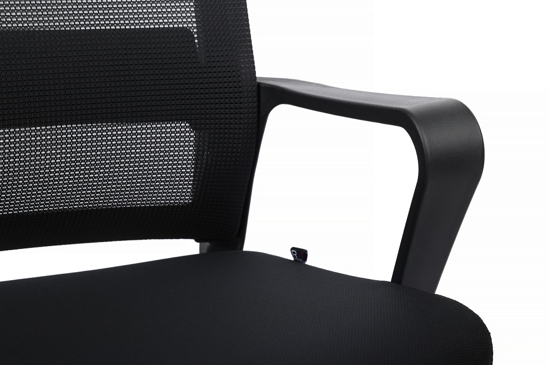 конференц-кресло rv chair mint m1029cbe чёрная сетка / чёрная ткань фото