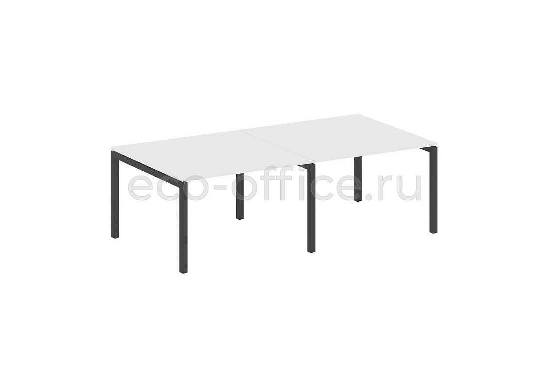 Стол переговорный (2 столешницы) METAL SYSTEM QUATTRO 5x5 50БП.ПРГ-2.2 Белый / Антрацит металл  стоимость