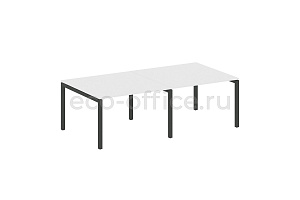 Стол переговорный (2 столешницы) METAL SYSTEM QUATTRO 5x5 50БП.ПРГ-2.2 Белый / Антрацит металл фото