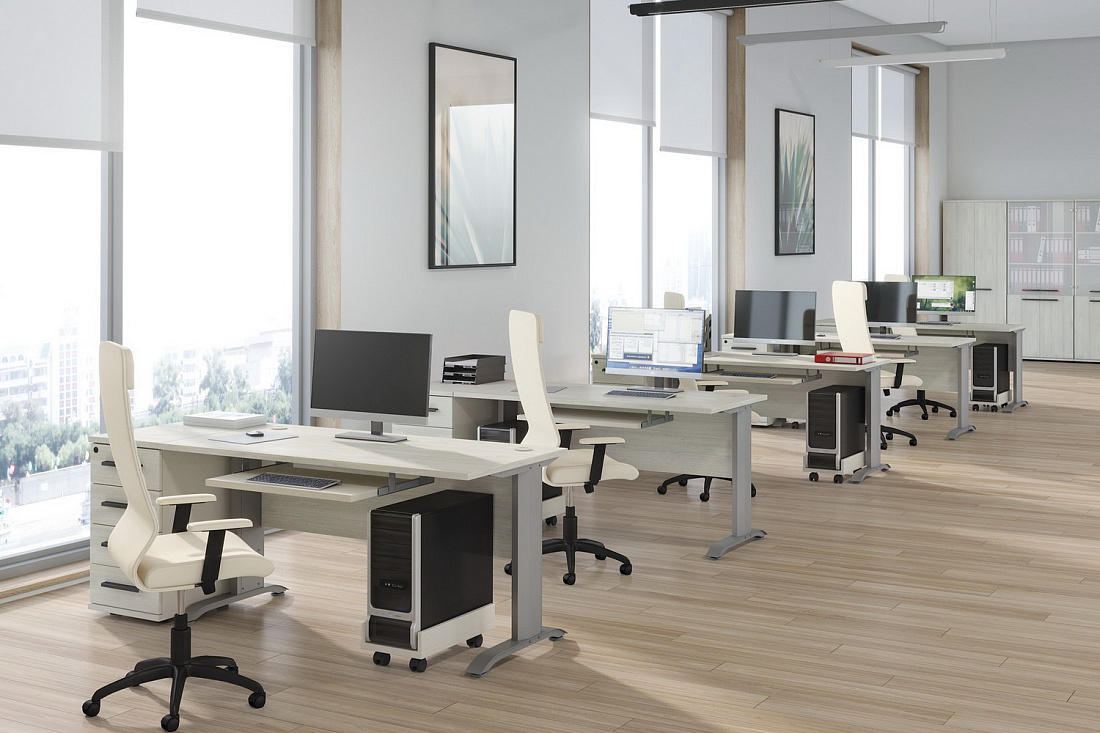 мебель для персонала new line дуб шамони светлый фото