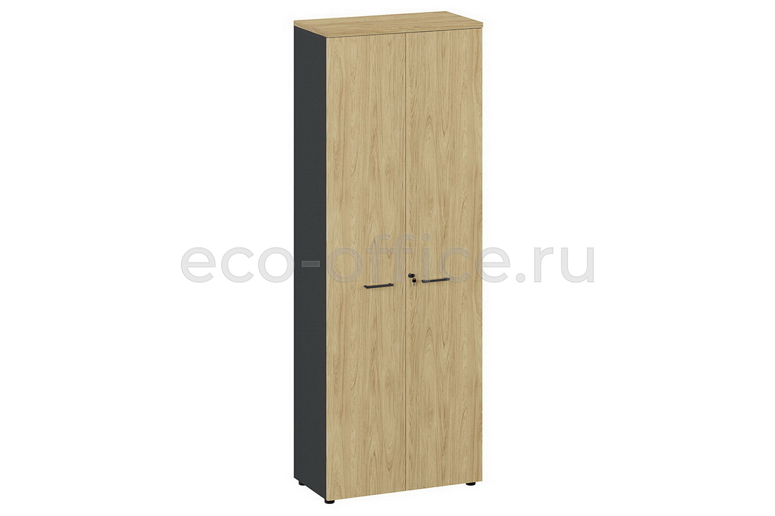 Шкаф высокий с полками FLEX 221 cabinet shelves black Гикори / Графит купить в Москве