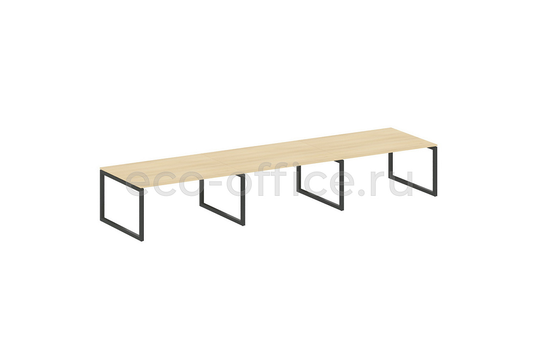 Стол переговорный (3 столешницы) METAL SYSTEM QUATTRO 5x5 50БО.ПРГ-3.4 Акация Лорка / Антрацит металл  стоимость