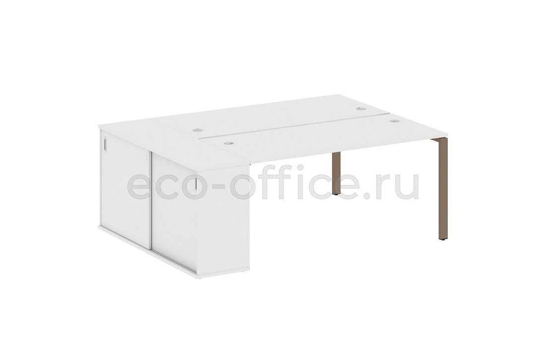 Рабочая станция с опорным шкафом-купе METAL SYSTEM STYLE БП.РС-СШК-1.4 Белый / Мокко металл  стоимость