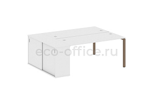 Рабочая станция с опорным шкафом-купе METAL SYSTEM STYLE БП.РС-СШК-1.4 Белый / Мокко металл фото