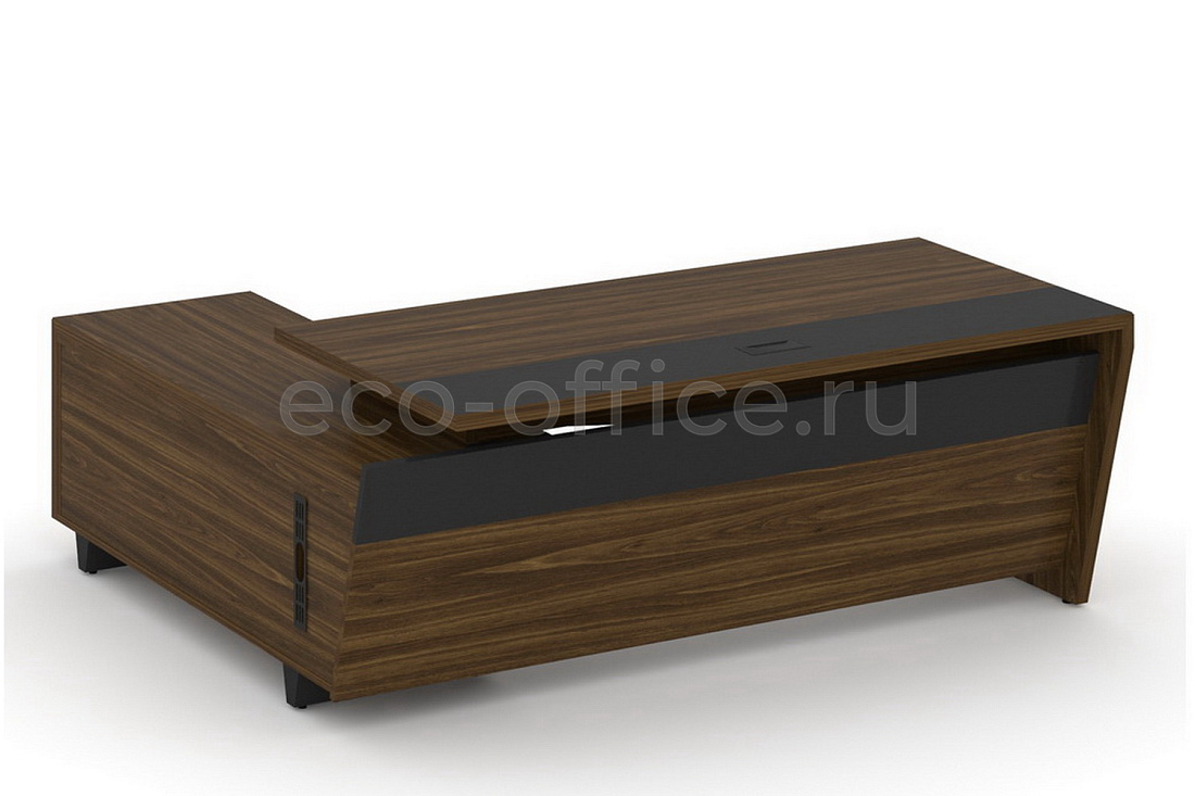 Стол руководителя с опорной тумбой CORNER COR.SRT-20(R) Орех Лоренцо купить в Москве