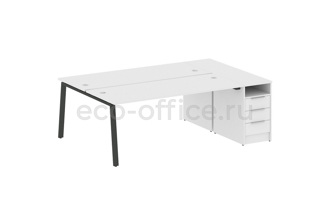 Рабочая станция с опорной тумбой METAL SYSTEM STYLE БА.РС-СТП-2.5 Белый / Антрацит металл  стоимость