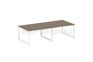 Стол переговорный (2 столешницы) METAL SYSTEM QUATTRO 5x5 50БО.ПРГ-2.3 Вяз Благородный / Белый металл фото