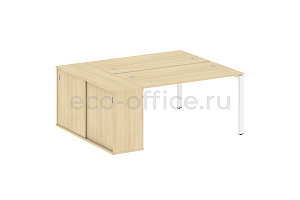 Рабочая станция с опорным шкафом-купе METAL SYSTEM STYLE БП.РС-СШК-1.3 Акация Лорка / Белый металл фото