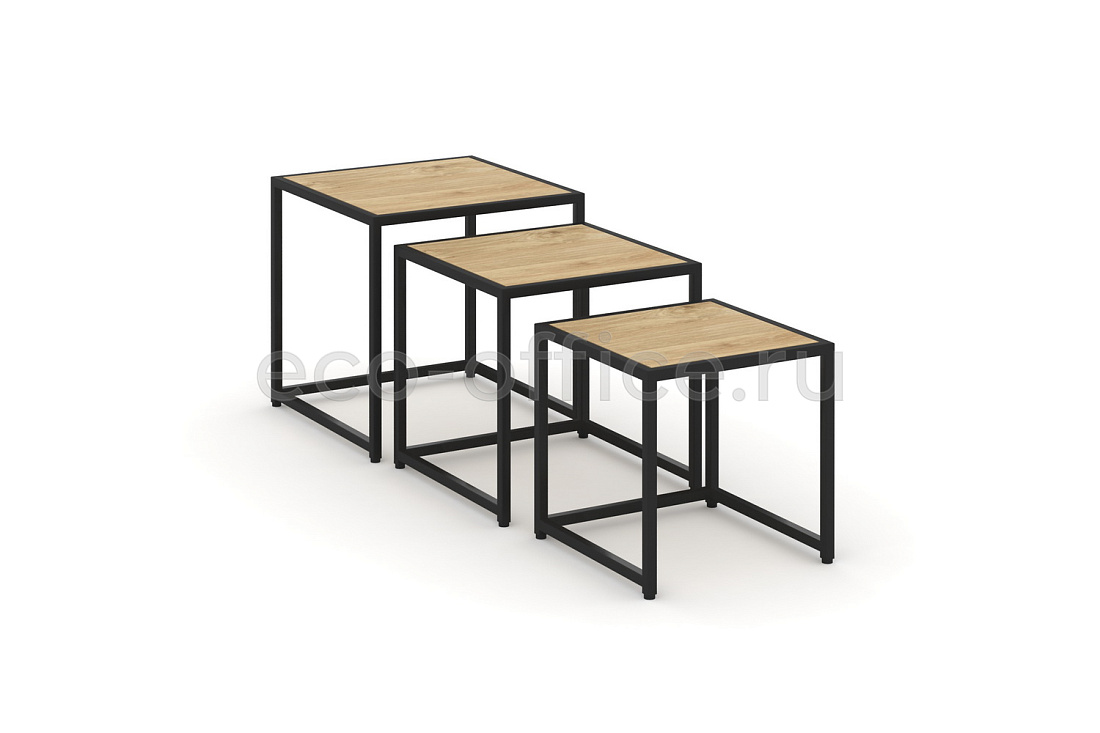Стол журнальный LOFT VR.L-SJK-45 Тиквуд Светлый / Чёрный металл  стоимость