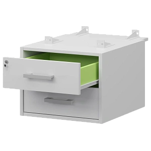 Тумба подвесная для столов на м/каркасе гл.730 мм Protech АМТ2-02Ц.73 Белый/Белый фото