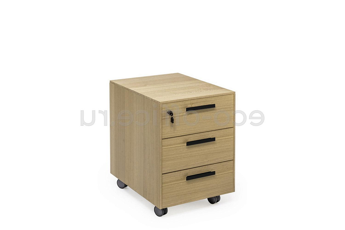 Тумба подкатная 3 ящика ENZO 109 501 ECL-L 01 Эвкалипт Светлый / Чёрный металл  стоимость