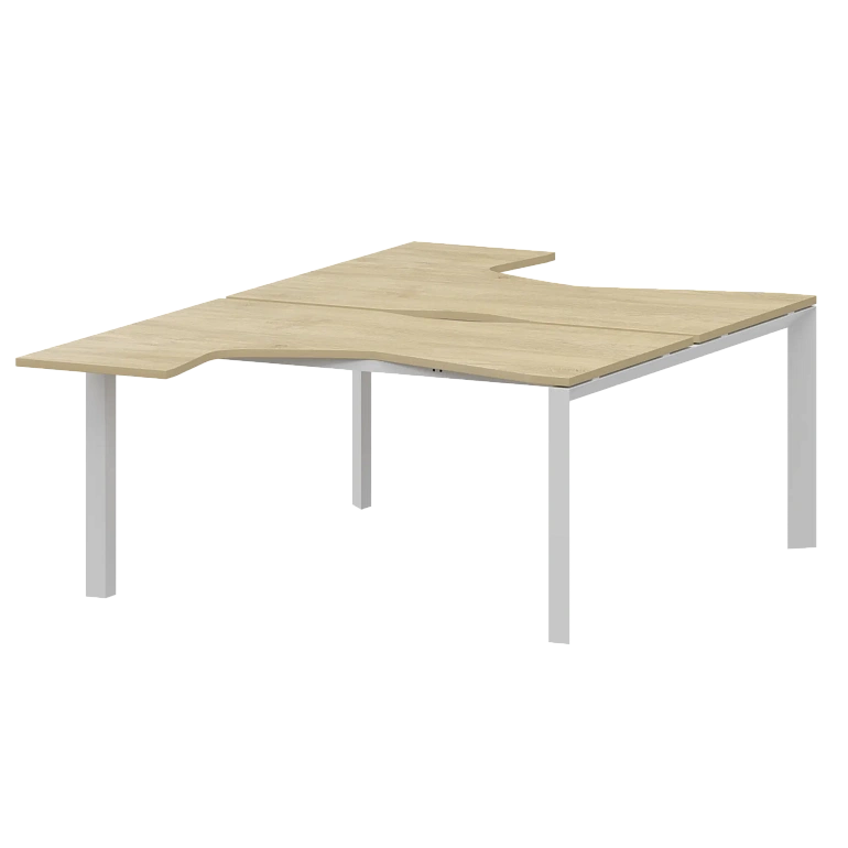 бенч эргономичный на 2 рабочих места на металлокаркасе protech нтмп.п.б2-040 баттл рок/белый фото