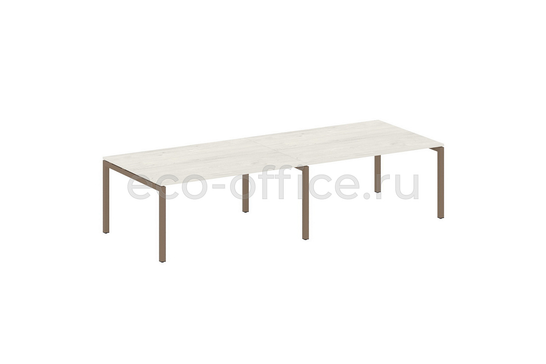 Стол переговорный (2 столешницы) METAL SYSTEM QUATTRO 5x5 50БП.ПРГ-2.4 Дуб Наварра / Мокко металл  стоимость