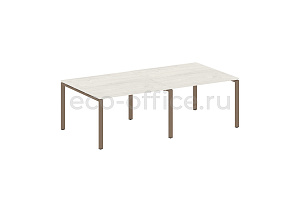 Стол переговорный (2 столешницы) METAL SYSTEM STYLE БП.ПРГ-2.2 Дуб Наварра / Мокко металл фото