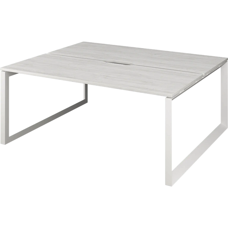 бенч двойной на 2 рабочих места на металлокаркасе protech нтмп.о.б2-180 сосна винтер/белый фото