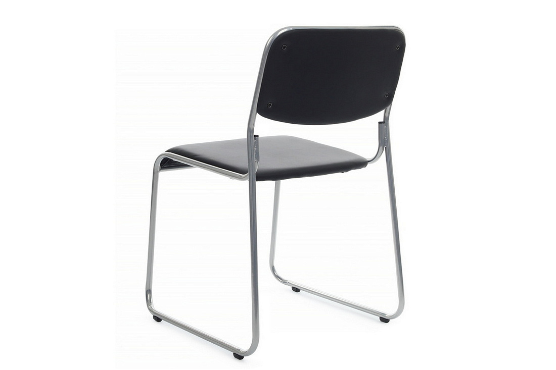 кресло rv chair nix omkl-01 чёрная экокожа / хром металл фото
