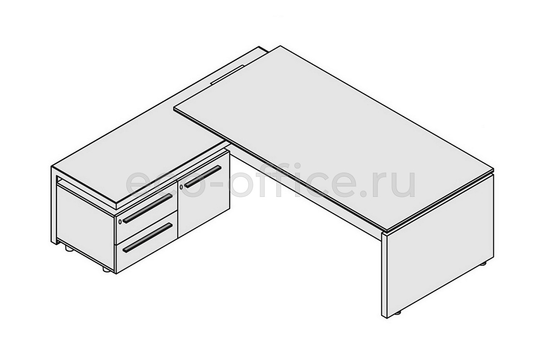 Стол руководителя с левой приставкой (с top access) E.O.S. 118222 Light Poplar (Cod.64)  стоимость