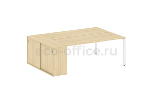 Рабочая станция с опорным шкафом-купе METAL SYSTEM STYLE БП.РС-СШК-1.5 Акация Лорка / Белый металл фото