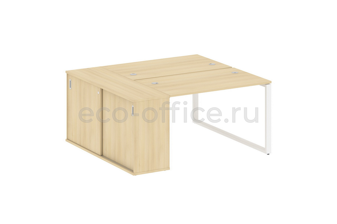 Рабочая станция с опорным шкафом-купе METAL SYSTEM STYLE БО.РС-СШК-1.2 Акация Лорка / Белый металл  стоимость