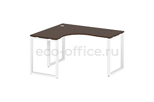 Стол криволинейный левый METAL SYSTEM STYLE БО.СА-3 (L) Венге Цаво / Белый металл фото