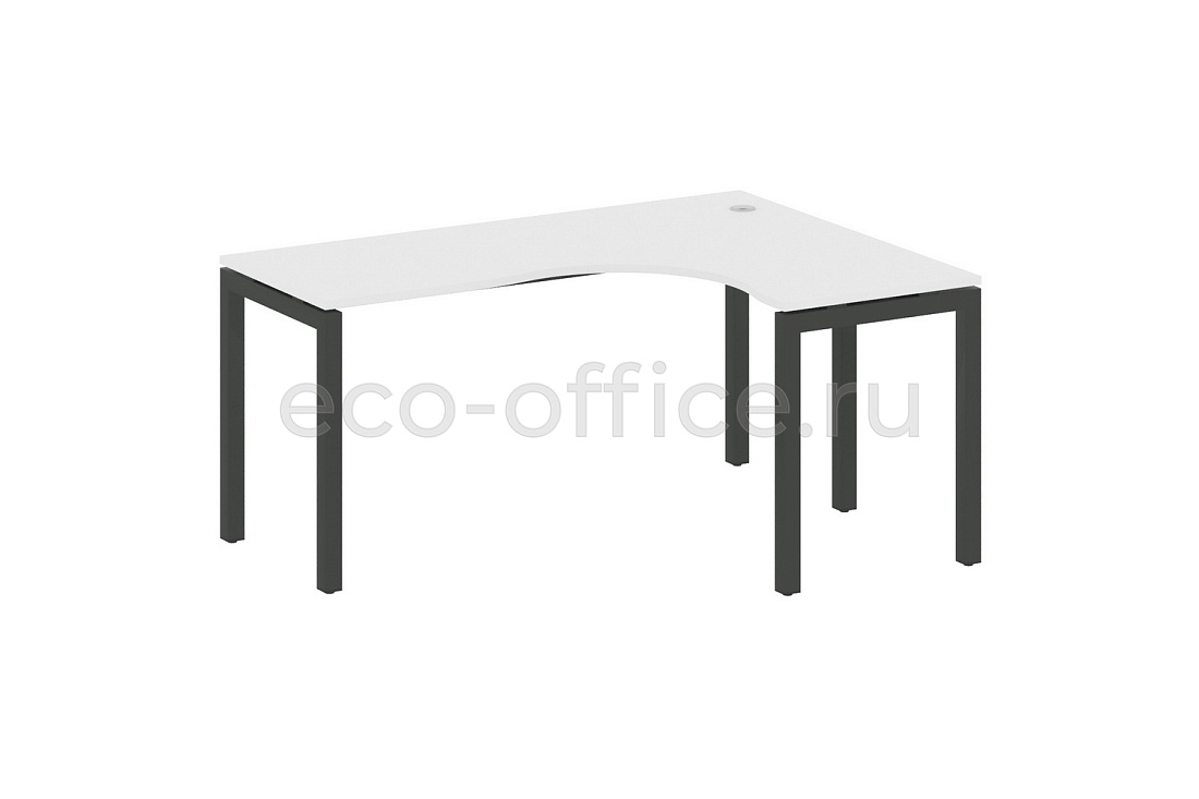 Стол криволинейный правый METAL SYSTEM QUATTRO 5x5 50БП.СА-4 Пр Белый / Антрацит металл купить в Москве