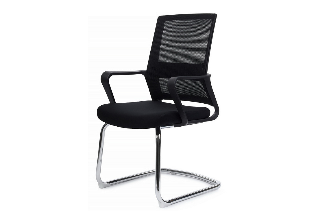 конференц-кресло rv chair mint m1029cbe чёрная сетка / чёрная ткань фото