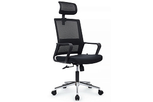 Кресло RV Chair MINT M1029HBE Чёрная сетка / Чёрная ткань фото