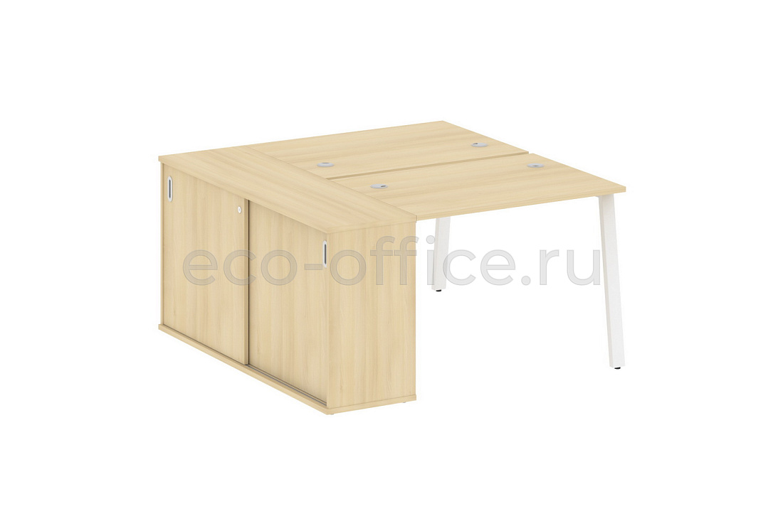 Рабочая станция с опорным шкафом-купе METAL SYSTEM STYLE БА.РС-СШК-1.1 Акация Лорка / Белый металл  стоимость