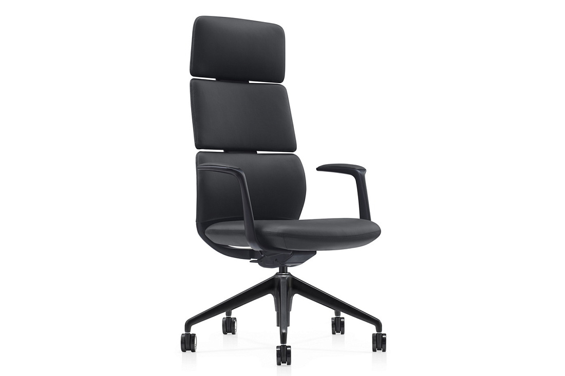 кресло руководителя rv design venetto fk013-a12 чёрная кожа фото