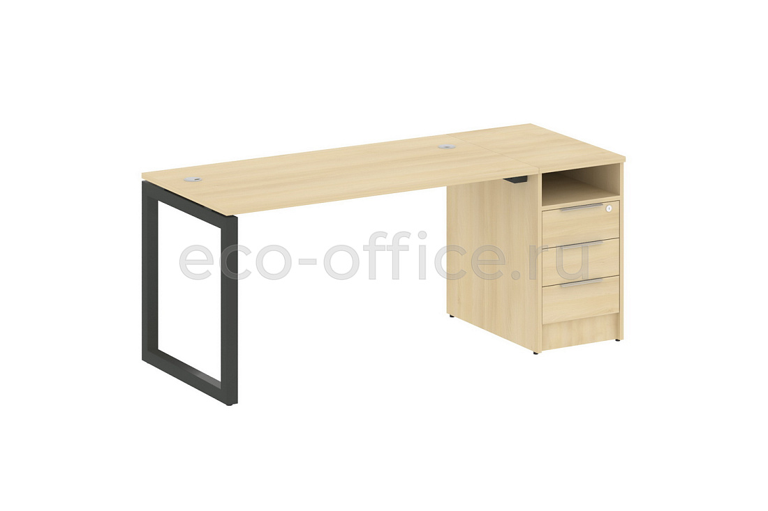 Рабочая станция с опорной тумбой METAL SYSTEM QUATTRO 5x5 50БО.РС-СТП-1.3 Акация Лорка / Антрацит металл  стоимость
