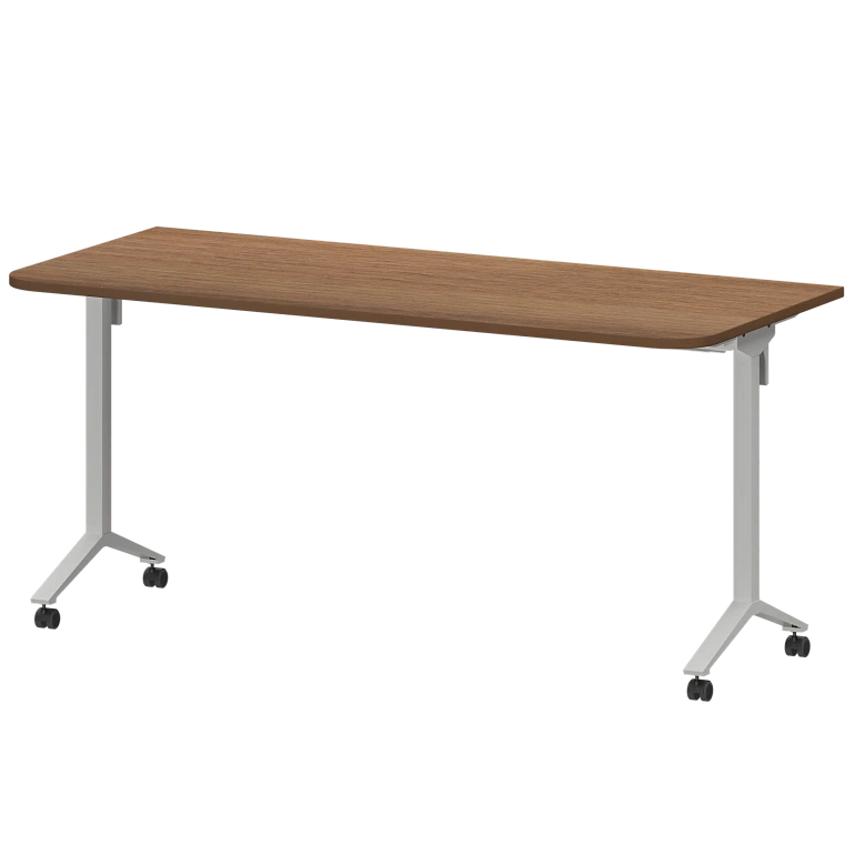 стол мобильный складной радиусный protech мб22-160.70р орех/белый фото