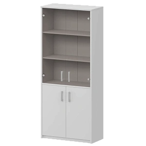 Шкаф комбинированный с тонированным стеклом Protech А-310/А-стл310тон Белый фото