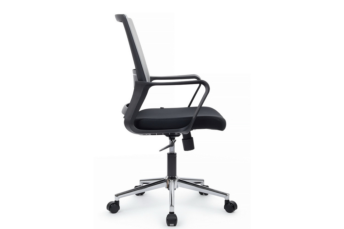 кресло rv chair mint m1029mbe серая сетка / чёрная ткань фото