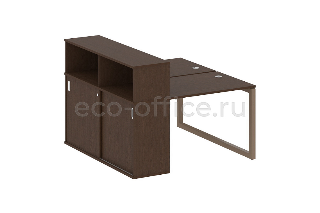 Рабочая станция с опорным шкафом-купе METAL SYSTEM QUATTRO 5x5 50БО.РС-СШК-2.1 Венге Цаво / Мокко металл  стоимость