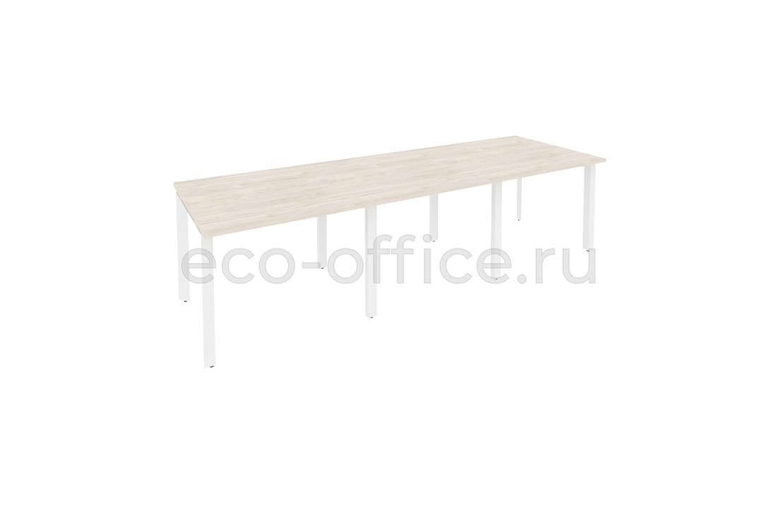 Стол переговорный (3 столешницы) ONIX O.MP-PRG-3.1 Денвер Светлый / Белый металл  купить в Москве