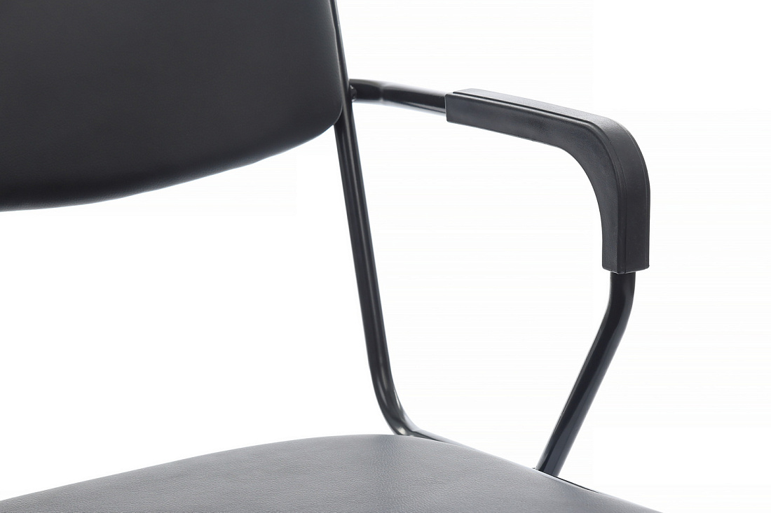 кресло rv chair nix plus omkl-03b чёрная экокожа / чёрный металл фото