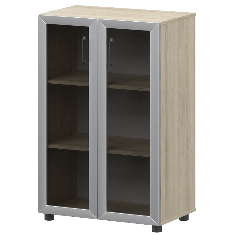 стеллаж средний закрытый с стеклянными фасадами в алюминиевой раме protech к-933,к-945,кф-945 кронберг фото
