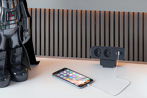 Розеточный блок tECOnik OME021P-BK Чёрный фото