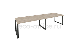 Стол переговорный (2 столешницы) ONIX O.MO-PRG-2.4 Дуб Аттик / Антрацит металл фото