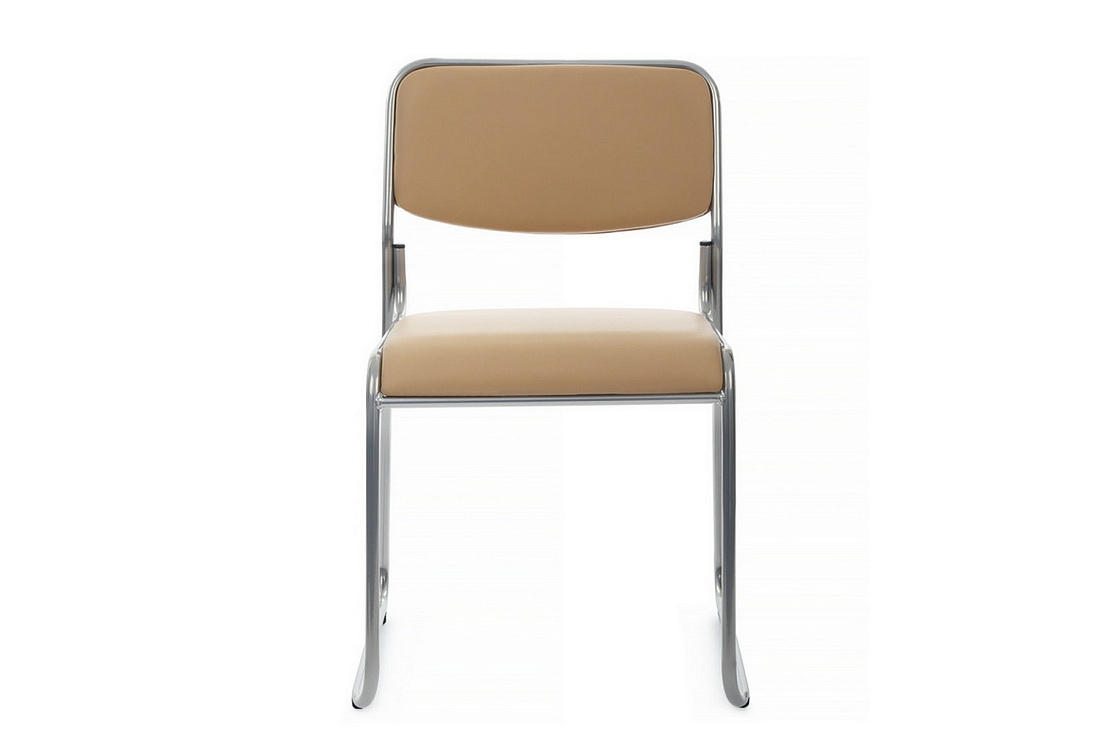 кресло rv chair nix omkl-02 бежевая экокожа / хром металл фото