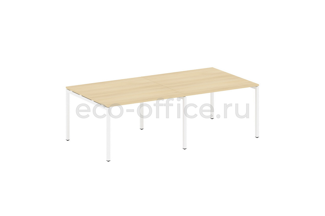 Стол переговорный (2 столешницы) METAL SYSTEM QUATTRO 4x4 40БП.ПРГ-2.2 Акация Лорка / Белый металл  стоимость